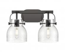  423-2W-BK-G412-6SDY - Pilaster II Bell - 2 Light - 17 inch - Matte Black - Bath Vanity Light