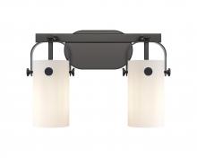  423-2W-BK-G423-7WH - Pilaster - 2 Light - 15 inch - Matte Black - Bath Vanity Light