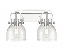  423-2W-PC-G412-6CL - Pilaster II Bell - 2 Light - 17 inch - Polished Chrome - Bath Vanity Light