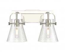  423-2W-PN-G411-6SDY - Pilaster II Cone - 2 Light - 17 inch - Polished Nickel - Bath Vanity Light