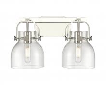  423-2W-PN-G412-6CL - Pilaster II Bell - 2 Light - 17 inch - Polished Nickel - Bath Vanity Light