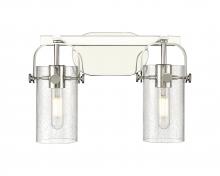  423-2W-PN-G423-7SDY - Pilaster II Cylinder - 2 Light - 15 inch - Polished Nickel - Bath Vanity Light