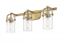  423-3W-BB-4CL-LED - Pilaster - 3 Light - 24 inch - Brushed Brass - Bath Vanity Light