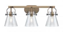  423-3W-BB-G411-6SDY - Pilaster II Cone - 3 Light - 27 inch - Brushed Brass - Bath Vanity Light