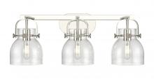  423-3W-PN-G412-6SDY - Pilaster II Bell - 3 Light - 27 inch - Polished Nickel - Bath Vanity Light