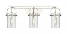  423-3W-PN-G423-7SDY - Pilaster II Cylinder - 3 Light - 25 inch - Polished Nickel - Bath Vanity Light