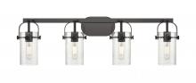  423-4W-BK-G423-7SDY - Pilaster - 4 Light - 35 inch - Matte Black - Bath Vanity Light