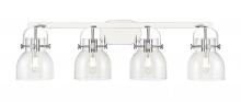  423-4W-PC-G412-6CL - Pilaster II Bell - 4 Light - 37 inch - Polished Chrome - Bath Vanity Light