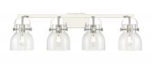  423-4W-PN-G412-6CL - Pilaster II Bell - 4 Light - 37 inch - Polished Nickel - Bath Vanity Light