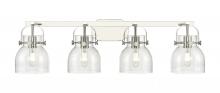  423-4W-PN-G412-6SDY - Pilaster II Bell - 4 Light - 37 inch - Polished Nickel - Bath Vanity Light