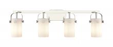  423-4W-PN-G423-7WH - Pilaster II Cylinder - 4 Light - 35 inch - Polished Nickel - Bath Vanity Light