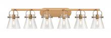  423-6W-BB-G411-6CL - Pilaster II Cone - 6 Light - 46 inch - Brushed Brass - Bath Vanity Light