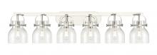  423-6W-PN-G412-6CL - Pilaster II Bell - 6 Light - 46 inch - Polished Nickel - Bath Vanity Light