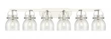  423-6W-PN-G412-6SDY - Pilaster II Bell - 6 Light - 46 inch - Polished Nickel - Bath Vanity Light