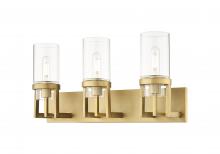  426-3W-BB-G426-8CL - Utopia - 3 Light - 5 inch - Brushed Brass - Bath Vanity Light