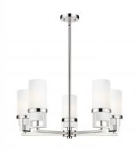  426-5CR-PN-G426-8WH - Utopia - 5 Light - 24 inch - Polished Nickel - Chandelier