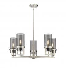  426-5CR-SN-G426-8SM - Utopia - 5 Light - 24 inch - Satin Nickel - Chandelier