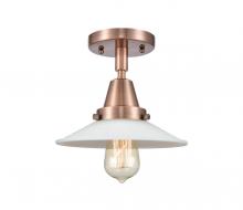  447-1C-AC-G1-LED - Halophane - 1 Light - 9 inch - Antique Copper - Flush Mount