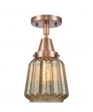  447-1C-AC-G146-LED - Chatham - 1 Light - 7 inch - Antique Copper - Flush Mount