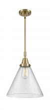  447-1S-AB-G44-L - Cone - 1 Light - 12 inch - Antique Brass - Mini Pendant