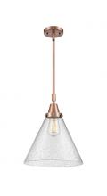  447-1S-AC-G44-L - Cone - 1 Light - 12 inch - Antique Copper - Mini Pendant