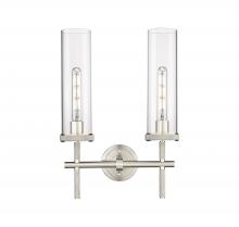  471-2W-SN-G471-12CL - Lincoln - 2 Light - 14 inch - Satin Nickel - Bath Vanity Light