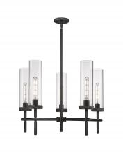  471-5CR-BK-G471-12CL - Lincoln - 5 Light - 27 inch - Matte Black - Chandelier