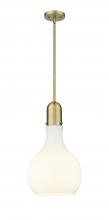  492-1S-BB-G581-12-LED - Amherst - 1 Light - 12 inch - Brushed Brass - Stem hung - Mini Pendant