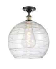  516-1C-BAB-G1213-14 - Athens Deco Swirl - 1 Light - 14 inch - Black Antique Brass - Semi-Flush Mount