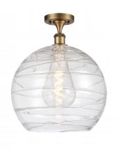  516-1C-BB-G1213-14 - Athens Deco Swirl - 1 Light - 14 inch - Brushed Brass - Semi-Flush Mount