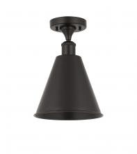  516-1C-BK-MBC-8-BK - Berkshire - 1 Light - 8 inch - Matte Black - Semi-Flush Mount