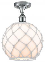  516-1C-PC-G121-10RW - Farmhouse Rope - 1 Light - 10 inch - Polished Chrome - Semi-Flush Mount