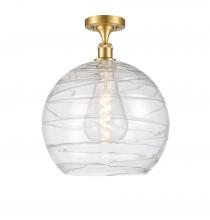  516-1C-SG-G1213-14 - Athens Deco Swirl - 1 Light - 14 inch - Satin Gold - Semi-Flush Mount