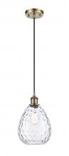  516-1P-AB-G372 - Waverly - 1 Light - 8 inch - Antique Brass - Cord hung - Mini Pendant