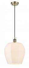  516-1P-AB-G461-12-LED - Norfolk - 1 Light - 12 inch - Antique Brass - Cord hung - Mini Pendant