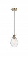  516-1P-AB-G654-6 - Cindyrella - 1 Light - 6 inch - Antique Brass - Cord hung - Mini Pendant