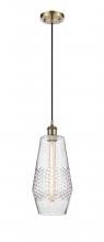  516-1P-AB-G684-7 - Windham - 1 Light - 7 inch - Antique Brass - Cord hung - Mini Pendant