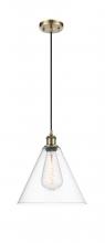  516-1P-AB-GBC-122 - Berkshire - 1 Light - 12 inch - Antique Brass - Cord hung - Mini Pendant