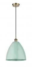  516-1P-AB-MBD-12-SF - Plymouth - 1 Light - 12 inch - Antique Brass - Cord hung - Mini Pendant