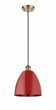  516-1P-AB-MBD-9-RD - Plymouth - 1 Light - 9 inch - Antique Brass - Cord hung - Mini Pendant