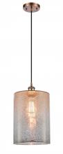  516-1P-AC-G116-L-LED - Cobbleskill - 1 Light - 9 inch - Antique Copper - Cord hung - Mini Pendant