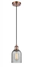  516-1P-AC-G257 - Caledonia - 1 Light - 5 inch - Antique Copper - Cord hung - Mini Pendant