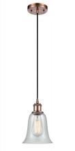  516-1P-AC-G2812 - Hanover - 1 Light - 6 inch - Antique Copper - Cord hung - Mini Pendant