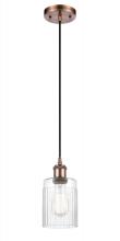  516-1P-AC-G342 - Hadley - 1 Light - 5 inch - Antique Copper - Cord hung - Mini Pendant