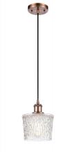  516-1P-AC-G402 - Niagara - 1 Light - 7 inch - Antique Copper - Cord hung - Mini Pendant