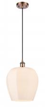  516-1P-AC-G461-12 - Norfolk - 1 Light - 12 inch - Antique Copper - Cord hung - Mini Pendant