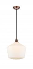  516-1P-AC-G651-12 - Cindyrella - 1 Light - 12 inch - Antique Copper - Cord hung - Mini Pendant