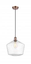  516-1P-AC-G654-12 - Cindyrella - 1 Light - 12 inch - Antique Copper - Cord hung - Mini Pendant