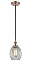  516-1P-AC-G82 - Eaton - 1 Light - 6 inch - Antique Copper - Cord hung - Mini Pendant