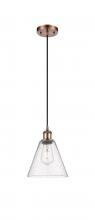  516-1P-AC-GBC-84 - Berkshire - 1 Light - 8 inch - Antique Copper - Cord hung - Mini Pendant